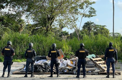 On Saturday, CANU destroyed 622 kilograms of seized narcotics at the old Ministry of Housing tarmac