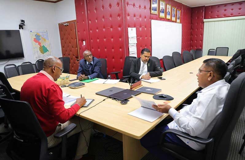 Agriculture Minister, Zulfikar Mustapha, recently received a courtesy call from CARDI’s newly appointed Guyana Country Representative, Barry Joefield, and the Institute’s Executive Director, Ansari Hosein