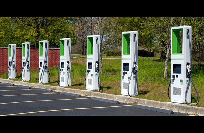 An example of a charging station for electric cars