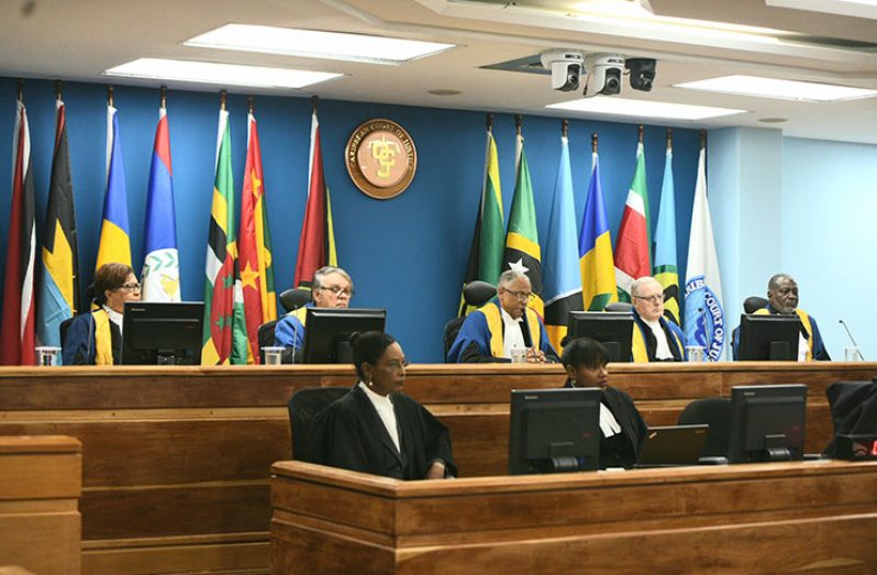 CCJ Judges gathered to commemorate the retirement of the Hon. Mr. Justice David Hayton (2nd from right) from the Court. Mr. Justice Hayton is one of the first judges to be appointed at the court and has served the Court since 200