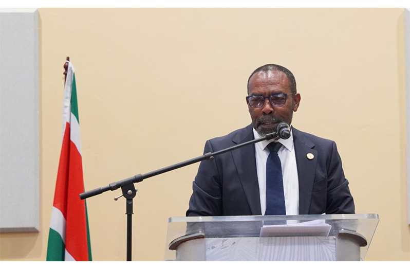 Justice Winston Anderson, CCJ President, addresses the audience at the Congress on the Modernisation of the Judiciary in Paramaribo, Suriname