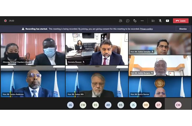 The Caribbean Court of Justice (CCJ) virtual hearing on Tuesday