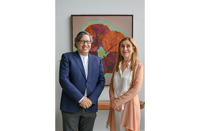 Nuria Vilanova, President of CEAPI, and José Rafael Gomez, Coordinator of the visit to Guyana (Elton John photo)