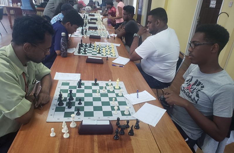 Players were all focussed over the weekend during action in the GAICO Construction Grand Prix Chess Tournament.