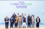 CARICOM leaders and Indian Prime Minister Shri Narendra Modi (fourth from right) at the Second CARICOM-India Summit held at the Guyana Marriott Hotel (Delano Williams photos)