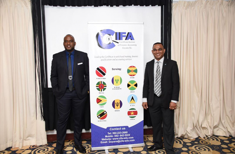 (Left) Founder of CIFA & Director of CIFA Consulting Limited, Stephon Grey, long with CEO of CIFA-Guyana, Chetram Ramdihal