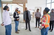 Minister of Public Works Bishop Juan Edghill inspecting ongoing works at the CJIA