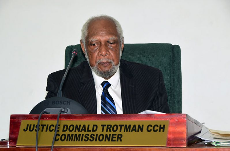 Chairman of the Lindo Creek Commission of Inquiry – Ret’d Justice Donald Trotman (Photo by Adrian Narine)