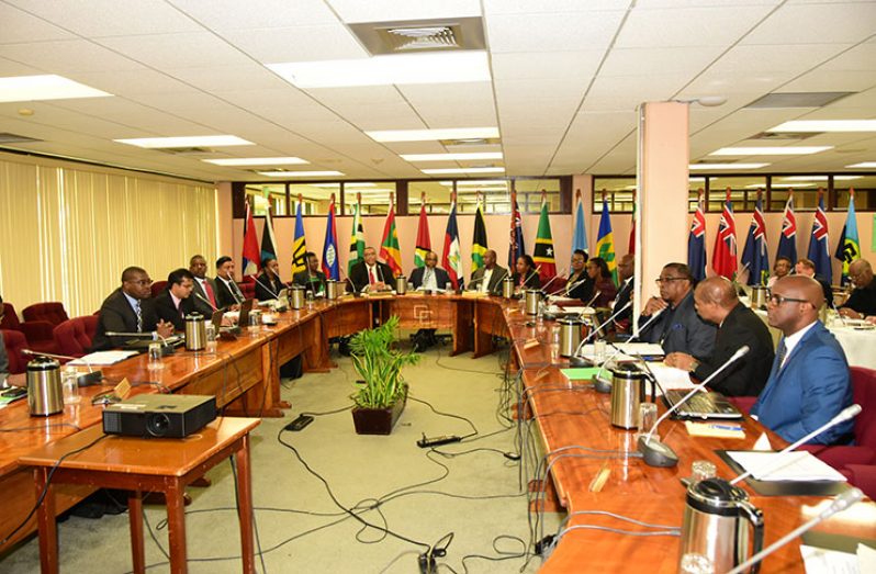 The 73rd Special Meeting of COTED on Energy in session at the CARICOM Secretariat, Georgetown (Adrian Narine photo)