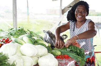 Karen Wallace, a resident of West Watooka, Linden is a farmer and also
has a roadside stand where she sells her produce (Carl Croker photo)
