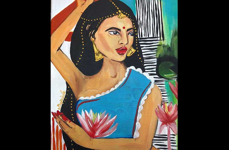Diana Daniela Luke-King is a Guyanese artist whose paintings focus heavily on portraits of Guyanese women and animals. She also strives to promote local customs and culture in each of her paintings (Painting by Diana Daniela Luke-King)
