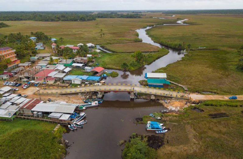 An aerial view of the Moruca bridge (DPI photo)