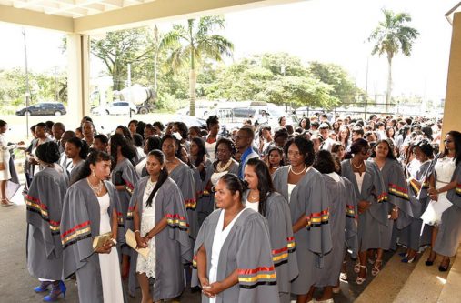 A recent photo of a new batch of trained teachers