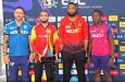 (from left) Faf du plessis (Kings), Imran Tahir (Warriors), Kieron Pollard (TKR) and Rovman Powell (Royals) 