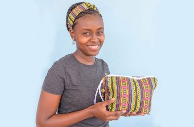 Twenty-two-year-old Kellisa Ally-Clarke and samples of her work