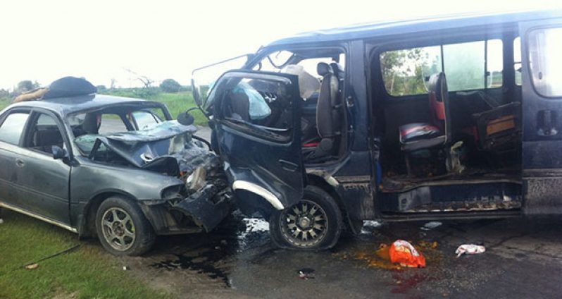 The two vehicles after the collision