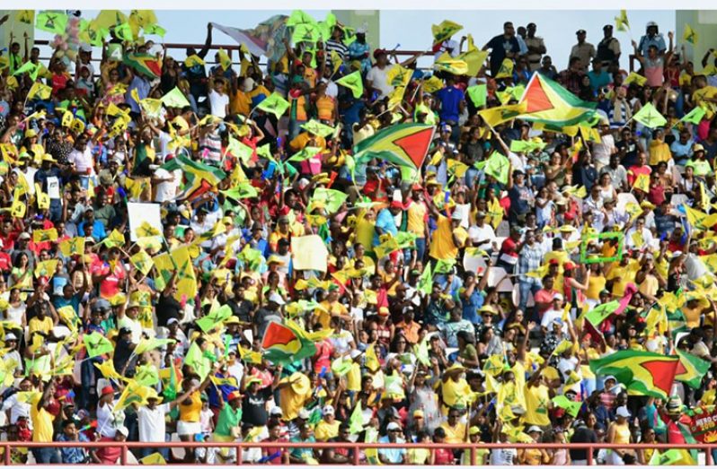 Guyana Chronicle’s Adrian Narine captured the home crowd at the Guyana National Stadium in full celebration mode after the Amazon Warriors defeated the Barbados Tridents to reach the Finals of the CPL 2019.