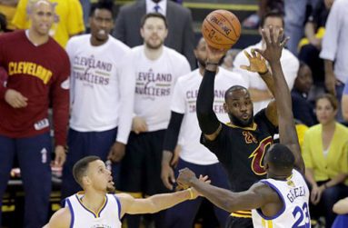 LeBron James #23 of the Cleveland Cavaliers looks to pass the ball against the Golden State Warriors in Game 7 of the 2016 NBA Finals at ORACLE Arena Sunday in Oakland, California. (Photo by Ronald Martinez/Getty Images)