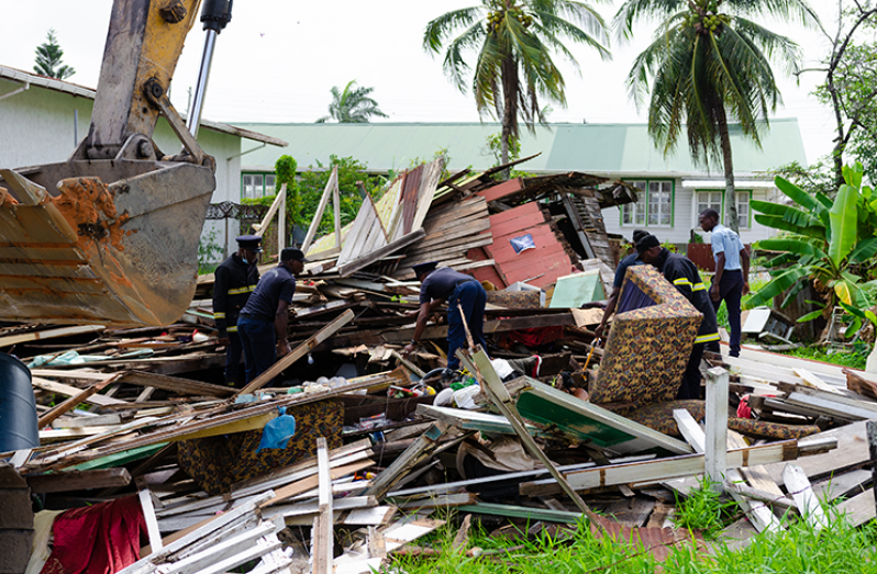 The remains of the two-storey structure – Delano Williams photo.