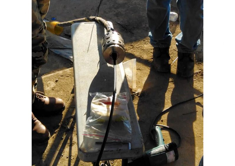 GTT technicians are seen here splicing the cable after locating the damage