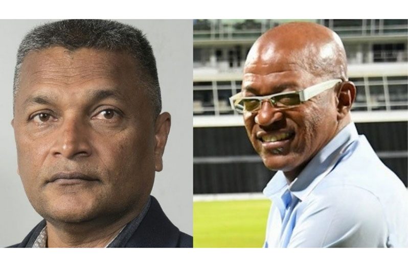 GCB secretary and CWI president Ricky Skerritt's challenger in next month's election, Anand Sanasie  and Vice-resident of the Barbados Cricket Association Calvin  Hope.