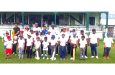 The participants with (from left standing at the back), Leslaine Lambert, Peter Persaud, Sir Clive Lloyd and GCC president Jonathon Yearwood