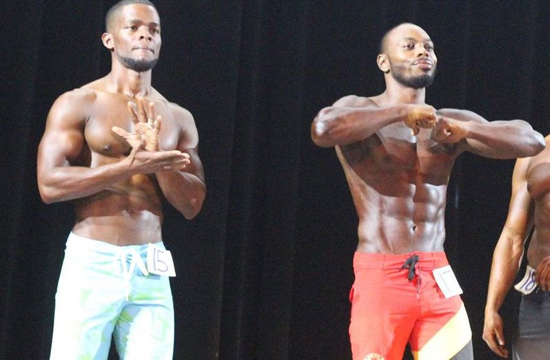 Defending Mr Physique champion Emmerson Campbell (right) is expected to get strong competition from former champion Yannick Grimes