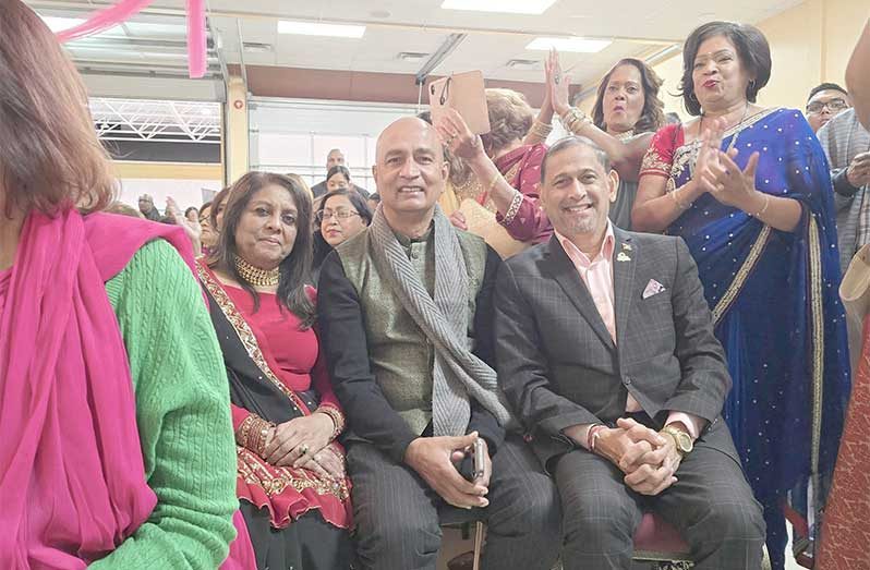 Guyana’s Honorary Consul, Mani Singh (right), among the audience at the show
