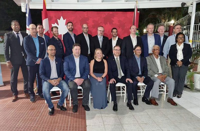 High Commissioner Mark Berman; Senior Trade Commissioner at the High Commission, Mr Jake Thomas; CEO of the CGCC, Ms. Treina Butts; a few members of the CGCC with some members of the Canadian Trade Delegation that recently visited Guyana