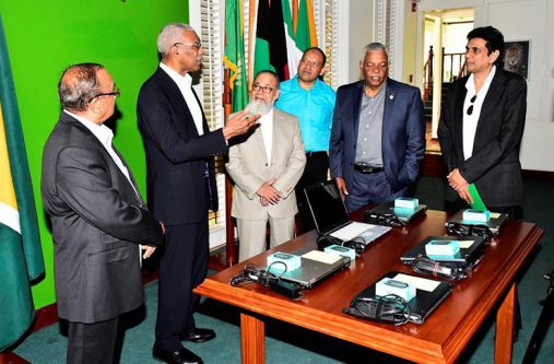 President Granger in discussion with the company executives at State House