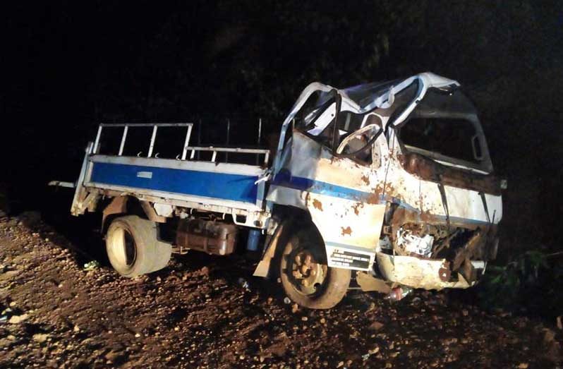 The mangled vehicle which was involved in the accident