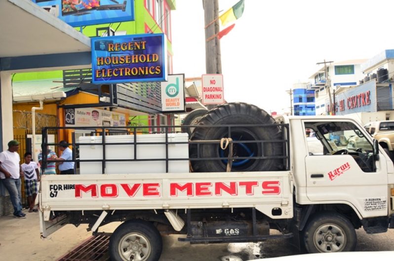 The canter truck which the businessman and employee were loading with a Freezer at the time of the shooting.