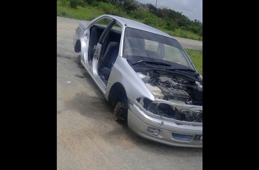 The bandits completely stripped the car