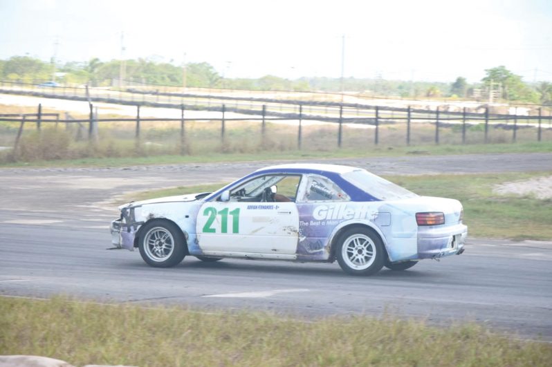 Adrian Fernandes took the chequered flag at the end of the two hours endurance race at the south Dakota Circuit yesterday.