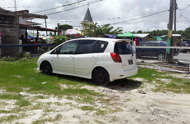 One of the two get-away cars that have been impounded by the police