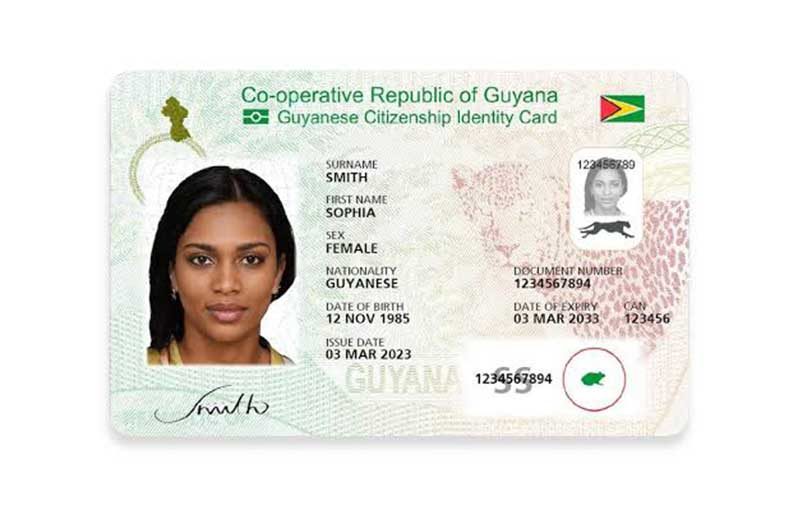 A sample of Guyana’s new Digital Identity Card