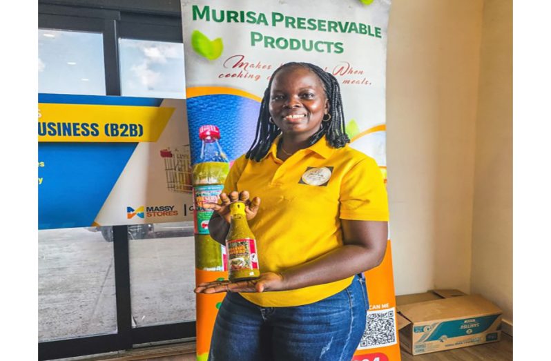 Nickesha Roberts and some of her products at a recent expo for women in business