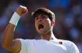 Carlos Alcaraz is aiming to become the fifth man in history to win three Wimbledon titles in a row.