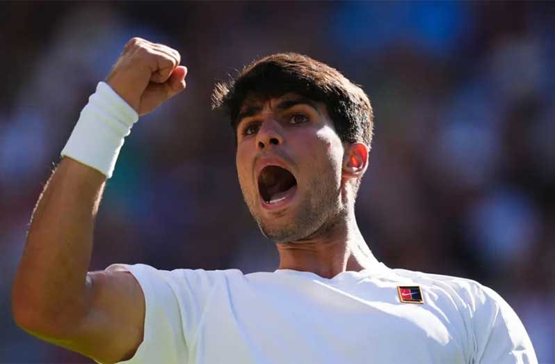 Carlos Alcaraz is aiming to become the fifth man in history to win three Wimbledon titles in a row.