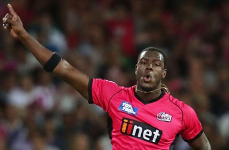 Sydney Sixers’ Carlos Brathwaite … claimed two for 20.