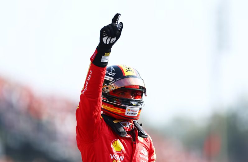 Ferrari Carlos Sainz edged Red Bull’s Max Verstappen and team-mate Charles Leclerc to secure his first pole position of the season