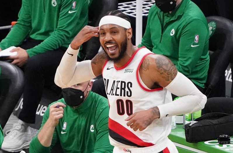 Carmelo Anthony rises to 10th in the NBA's all-time scorers list.