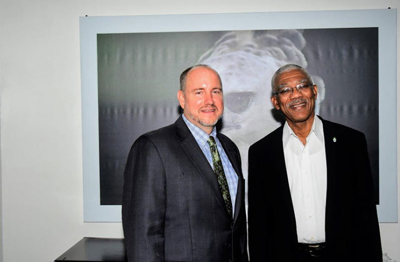 President David Granger and the Carter Centre’s Country Representative, Mr. Jason Calder at State House