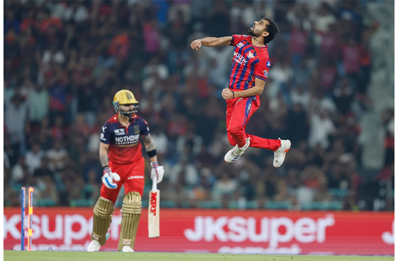 Prince Yadav castled Virat Kohli in the second over of the chase • May 07, 2026•BCCI