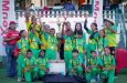 The victorious Huis T’ Dieren Primary School along with officials from ExxonMobil Guyana celebrate their success of winning the Champion of Champions edition