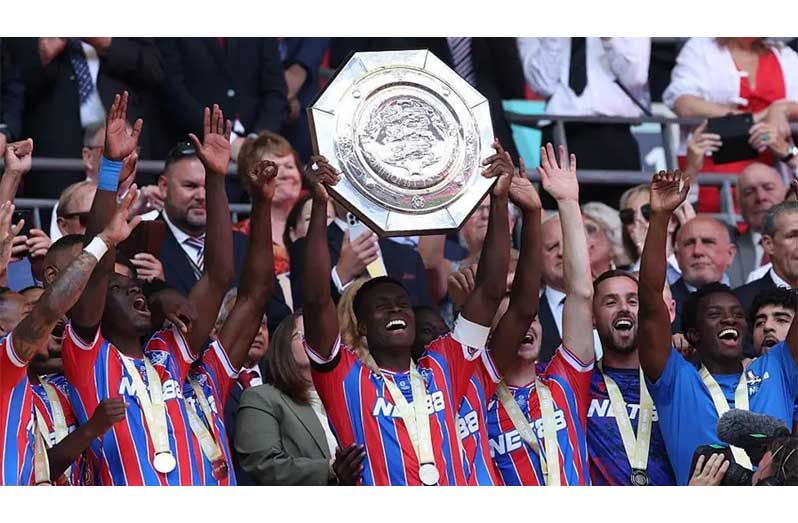 Crystal Palace celebrates winning the Community Shield for the first time
