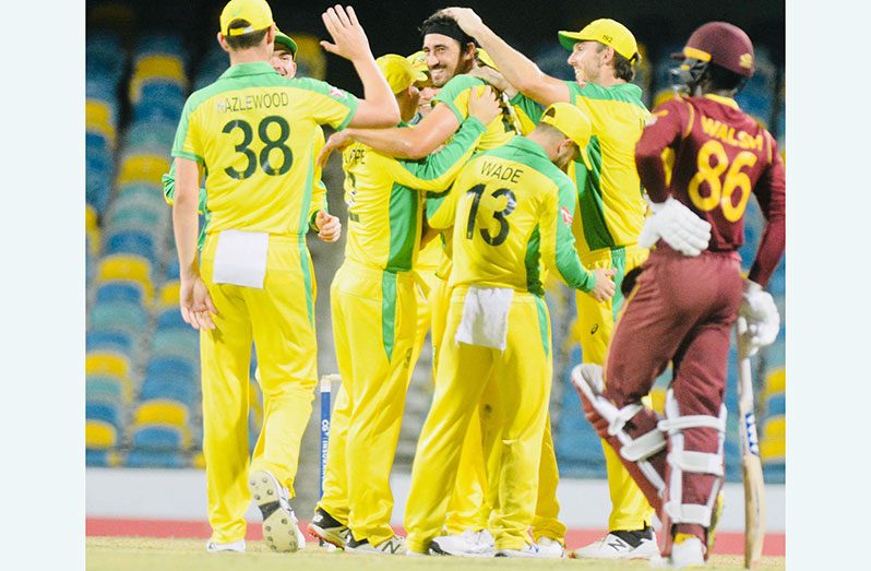 Flashback! Australia celebrate Mitchell Starc's five-wicket haul vs West Indies, 1st ODI, Barbados, July 20, 2021.