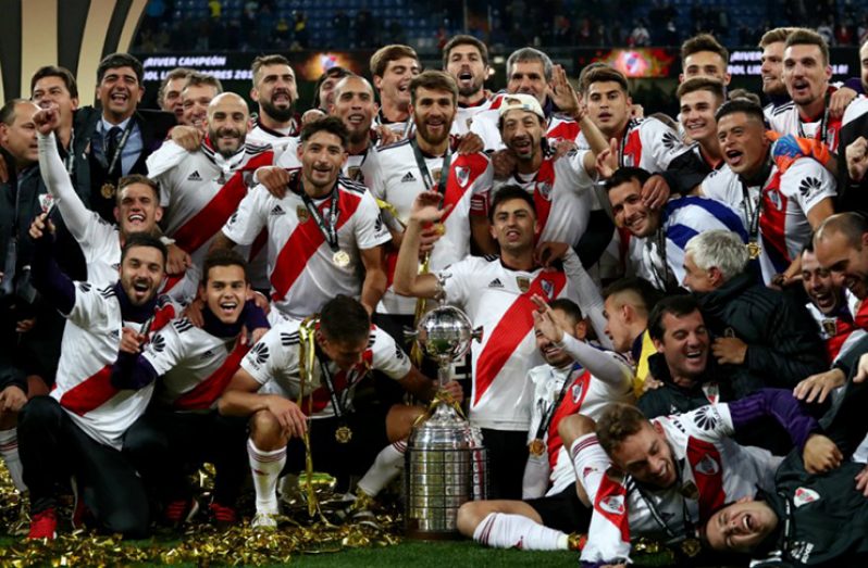 River Plate players celebrate after winning the Copa Libertadores final REUTERS/Paul Hanna