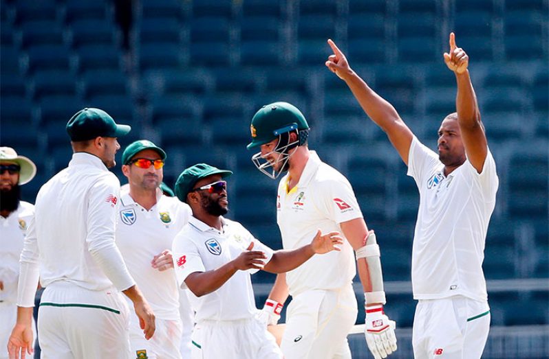 South Africa celebrate victory over Australia in Johannesburg in 2018. (Getty)