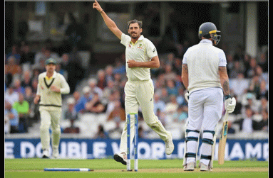 Mitchell Starc celebrates the dismissal of Ben Stokes (Getty Images)